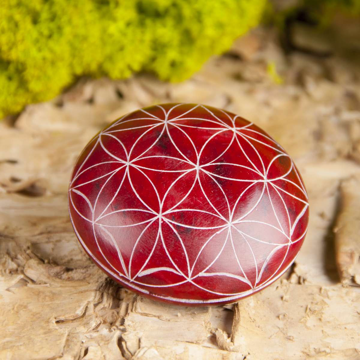 Handschmeichler Lebensblume, rot, Speckstein