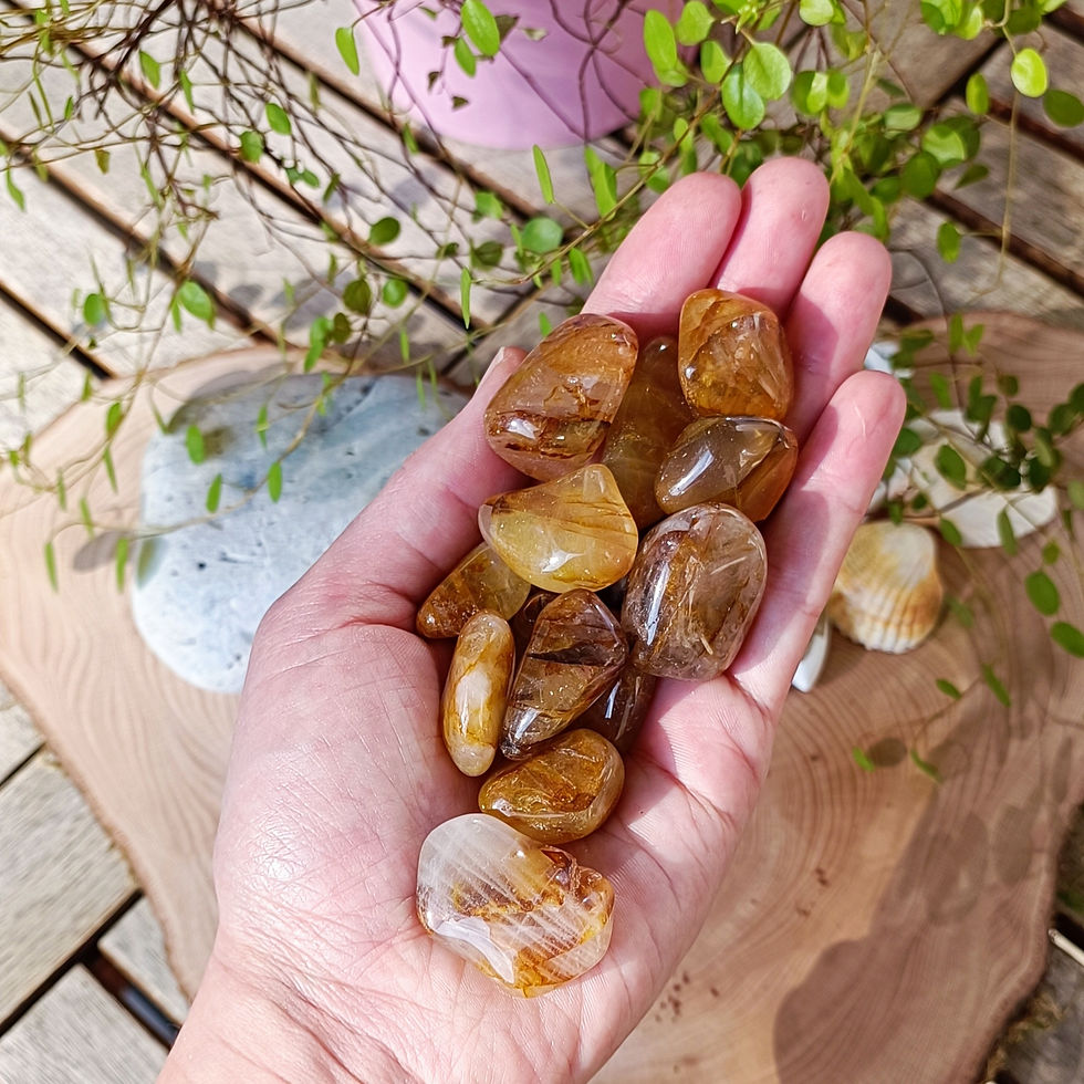 Gelber Quarz 'golden Healer' Trommelstein