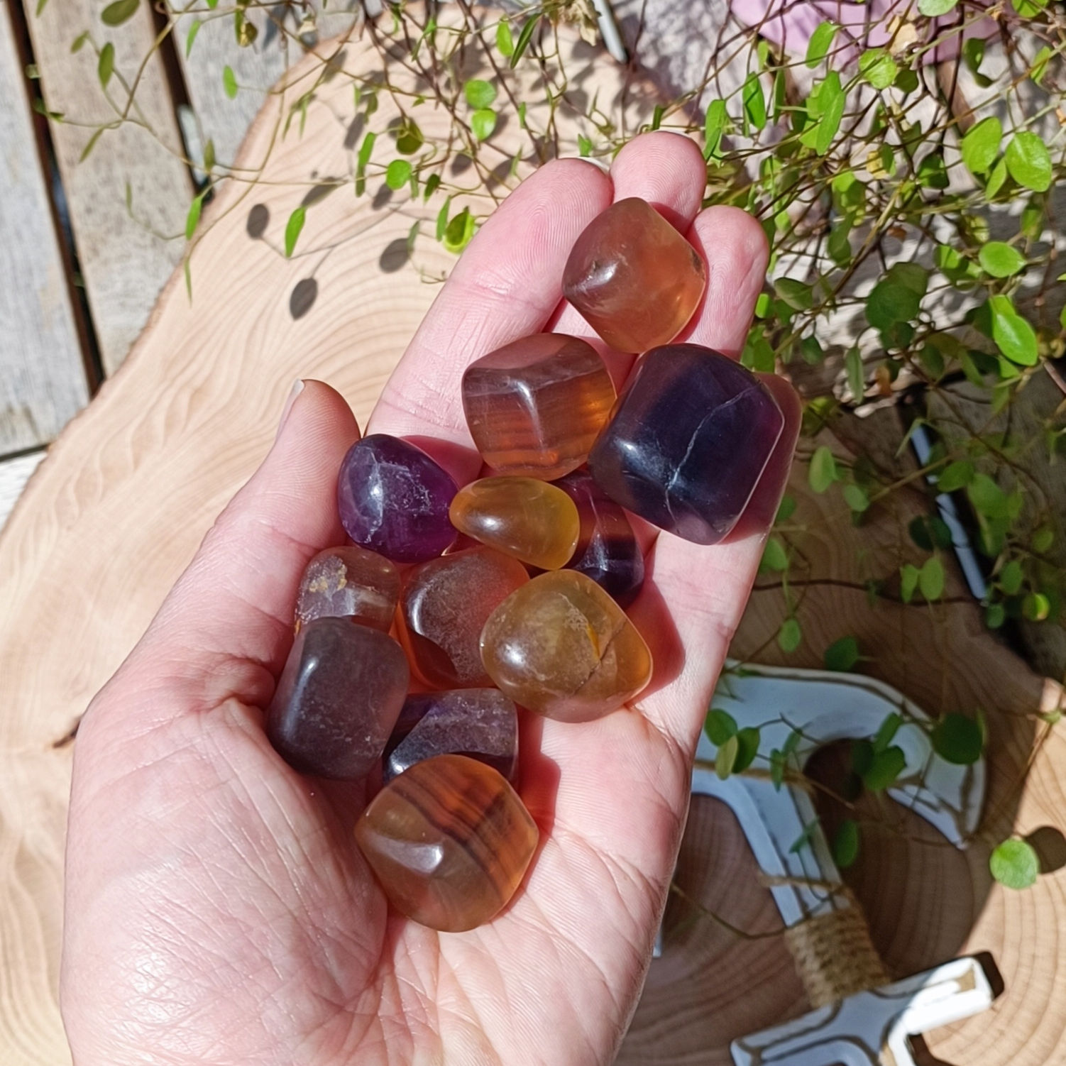 Gelber Fluorit Trommelsteine