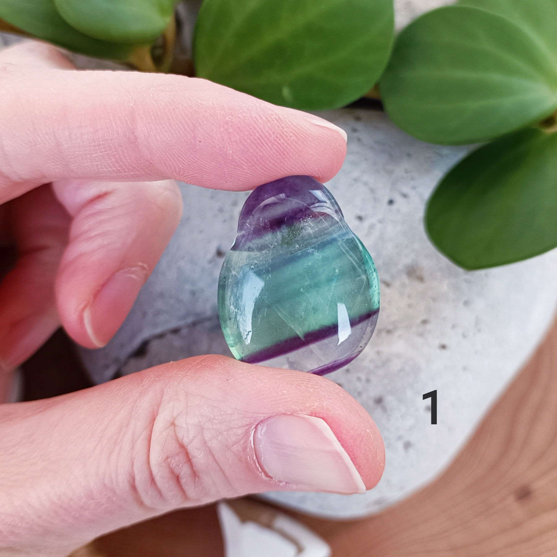 Bunter Fluorit Tropfenanhänger