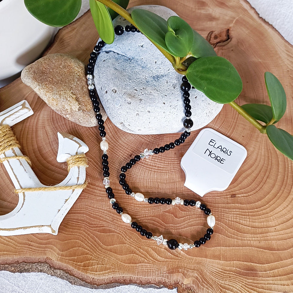 Miniaturbild: Halskette "ELARIS NOIRE", handgemacht