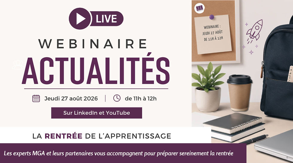 Webinaire actualités : La rentrée de l'Apprentissage