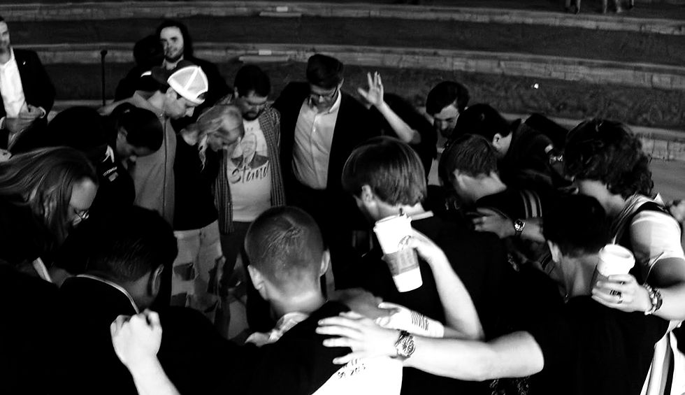 Leadership teams from KSU's conservative orgs. joined in a circle for a moment of prayer and unity at the vigil's conclusion. (CP Vendryes)
