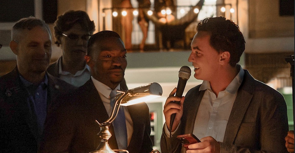 GACR Executive Director Daniel Shaver, right, speaking during a vigil at KSU for Charlie Kirk. Standing beside Shaver are State Sen. Ed Setzler and GACR Treasurer Garrison Bennett. (CP Vendryes)