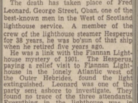 Flannan Lighthouse Mystery