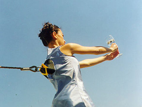 On the Edge Live performance Art self portrait  video art Contemporary Female Art  performance with Chocolate  Optalgin Bubble gum 