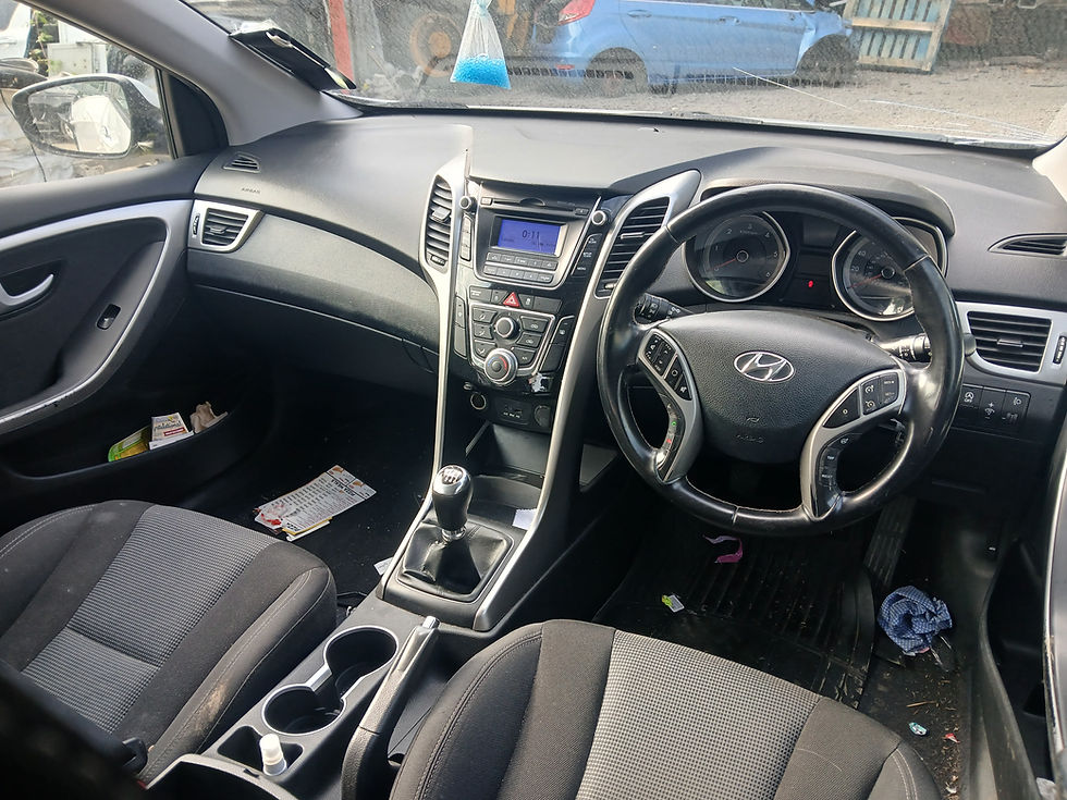 Thumbnail: Hyundai i30 interior: dashboard, steering wheel, and seats