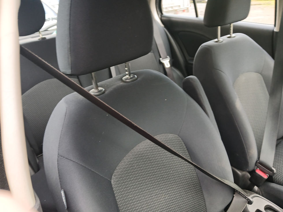 Thumbnail: Grey cloth car seats with seatbelt