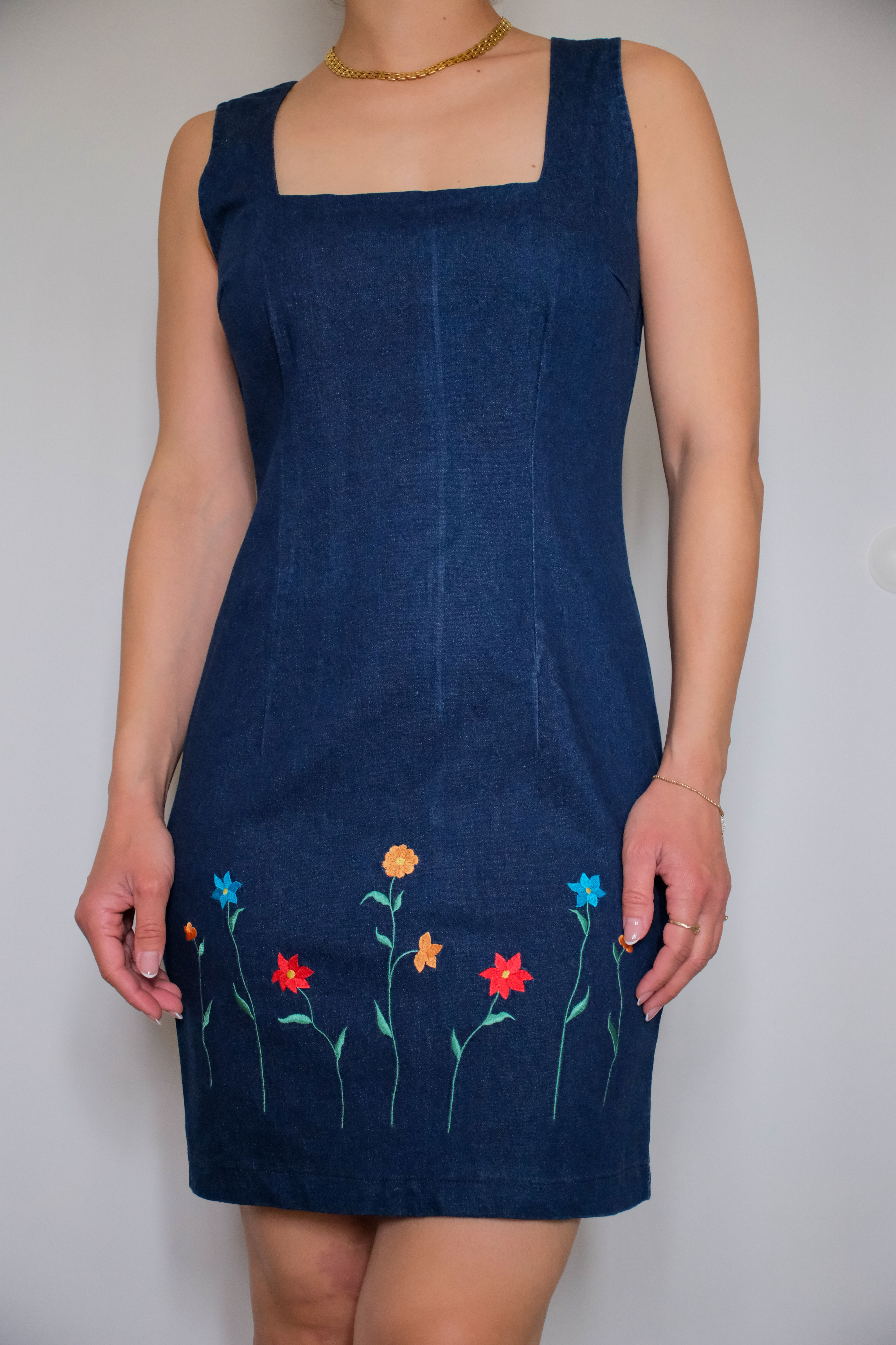 Jeans flowers dress