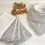 Miniature : Pack Bavoir bandana / grands cotons lavables motif gris étoilé