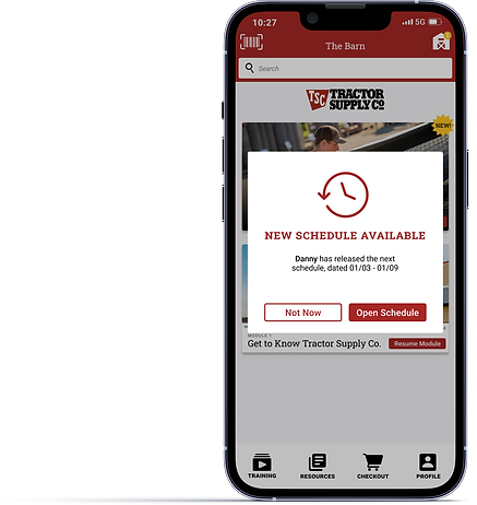 TSC Training Resources: new schedule pop-up
