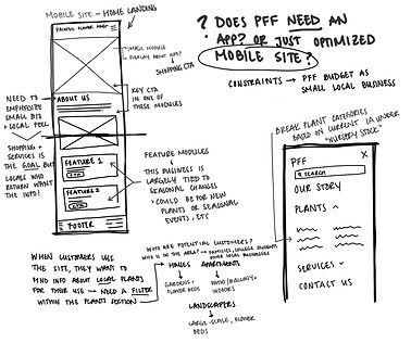 PFF brainstorming sketches