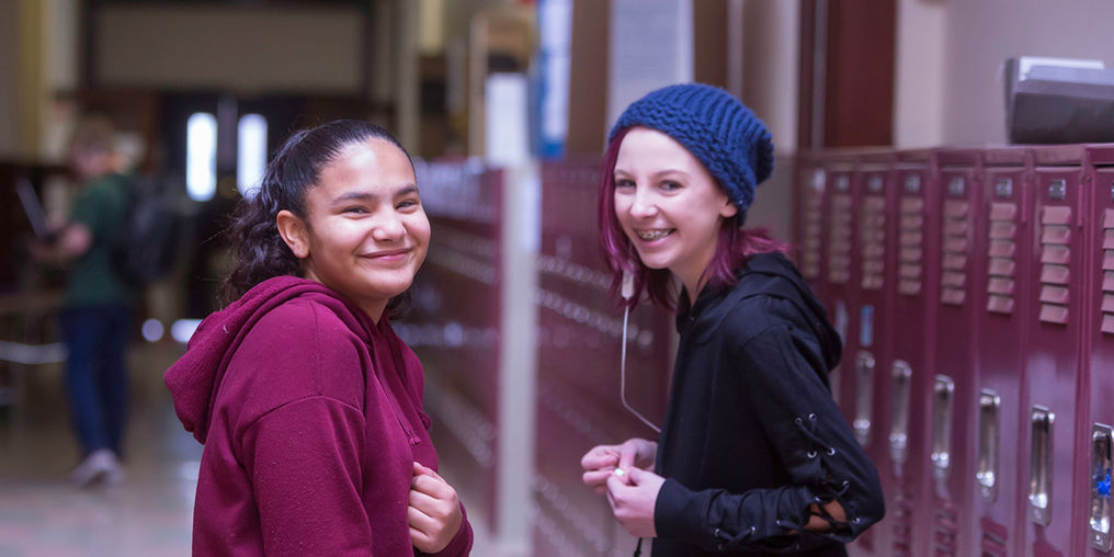Kreiva students in the hallway.