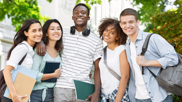 A diverse group of college students
