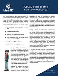 Info Sheet for Multiple Teams: How to Choose
