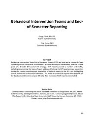 Behavioral Intervention Teams and End-of‐Semester Reporting