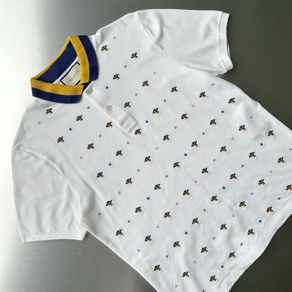 Gucci UFO Embroidered Polo Shirt