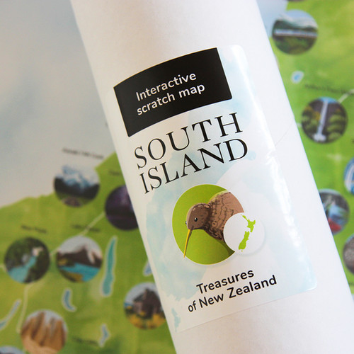 South Island Travel Scratch Map NZ Scratch Maps