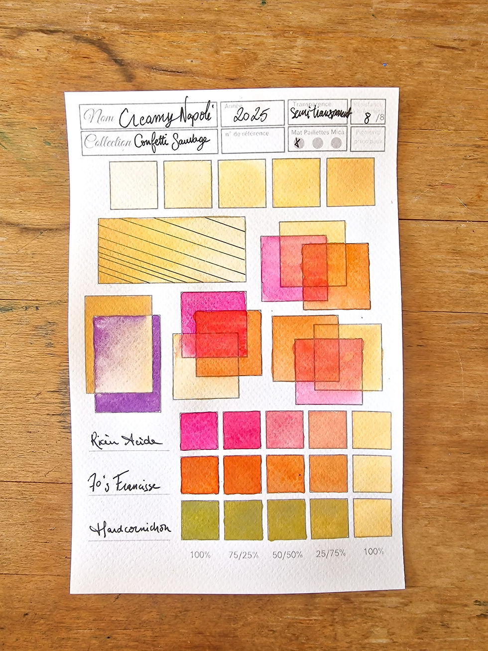 Miniatura: Aquarelle artisanale Creamy Napoli – jaune de Naples doux, texture crémeuse, extrait de la palette Confetti Sauvage