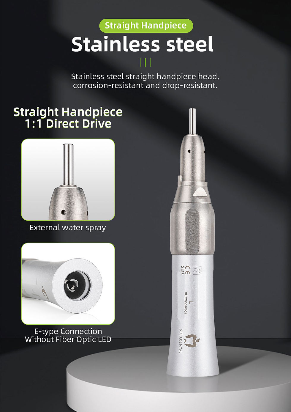 Apple Dental Straight External Handpiece