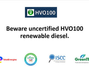 Ensure the HVO100 you buy is ISCC certified