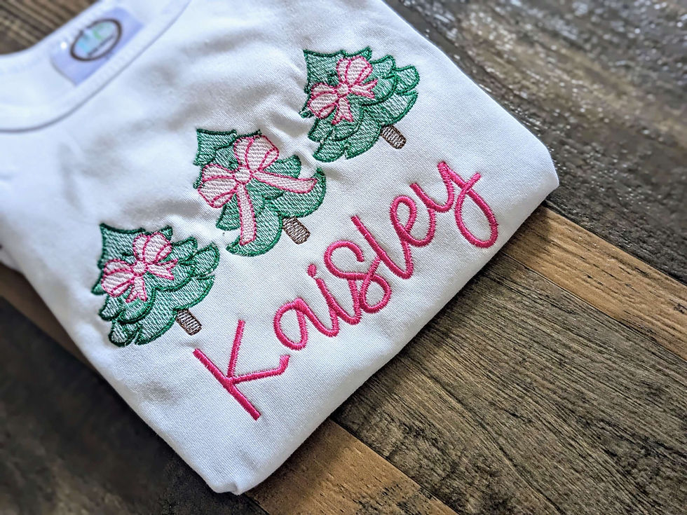 Thumbnail: Christmas tree with name embroidery