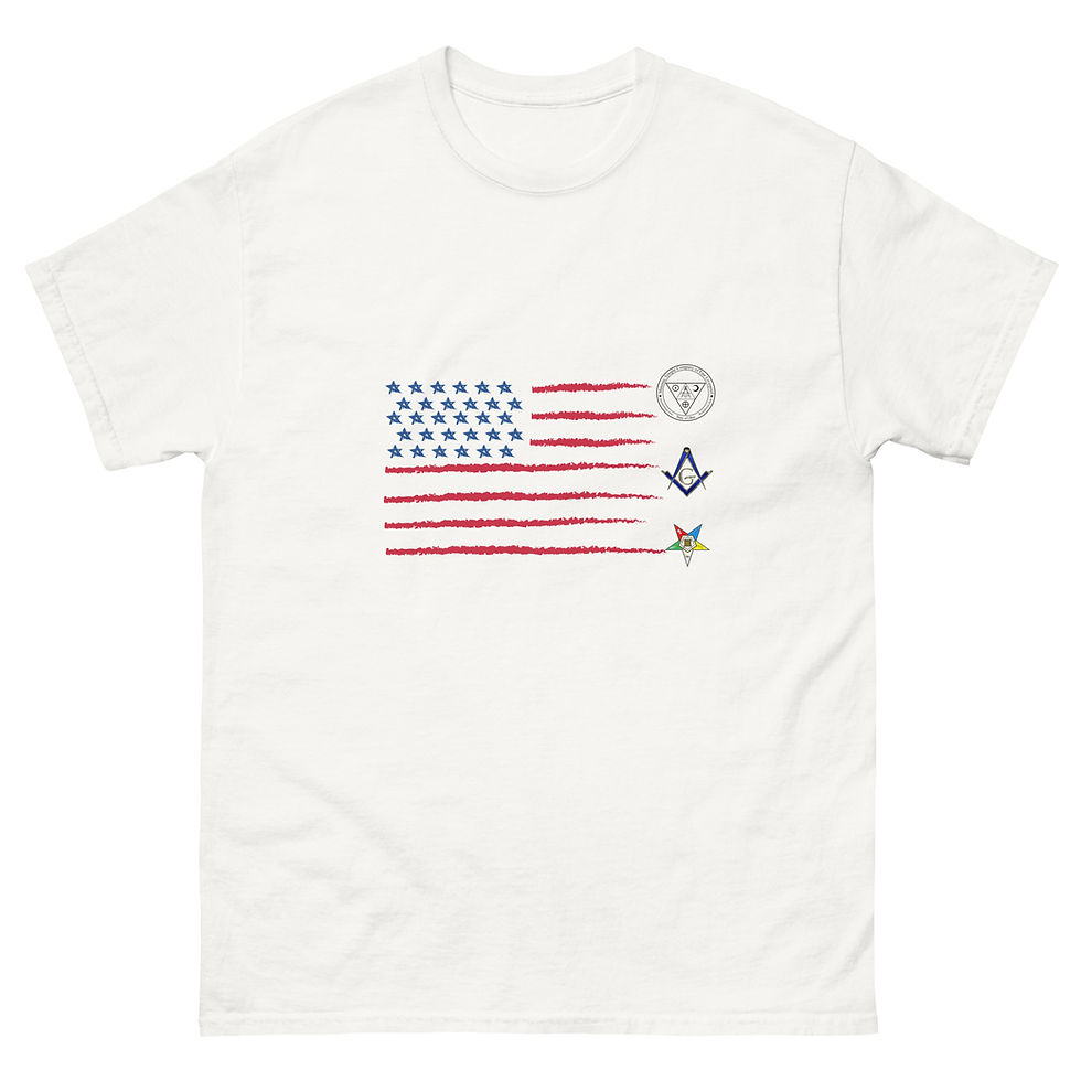Thumbnail: Abstract Flag MTC, Mason, and Eastern Star Logo Unisex classic tee