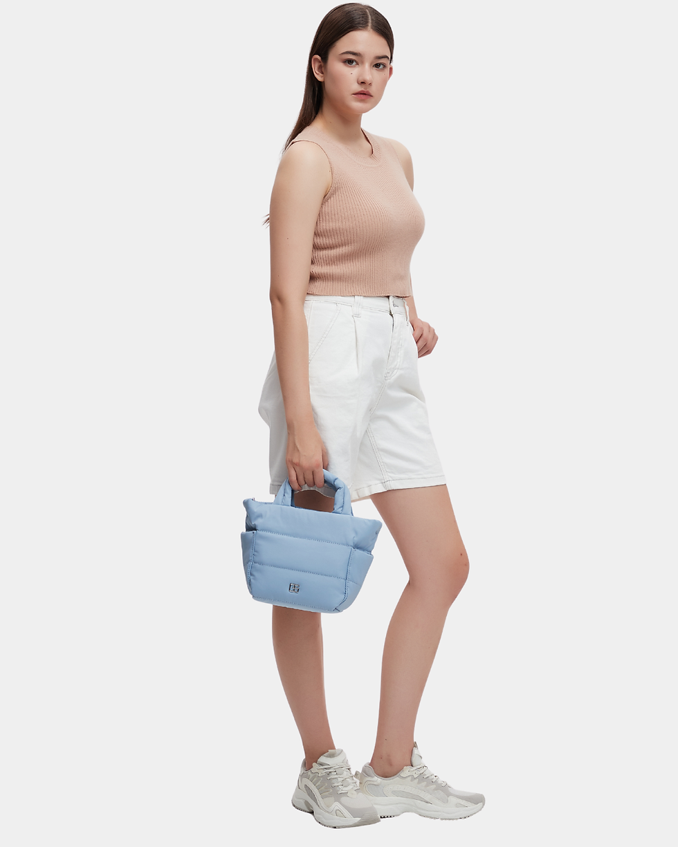 Thumbnail: Reina Puffer Sling Bag (Ash-Blue)
