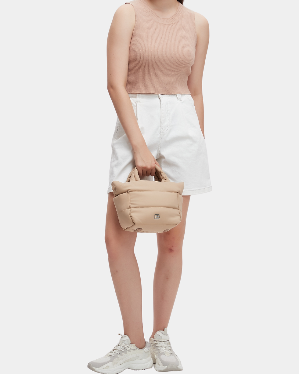 Thumbnail: Reina Puffer Sling Bag (Brown)