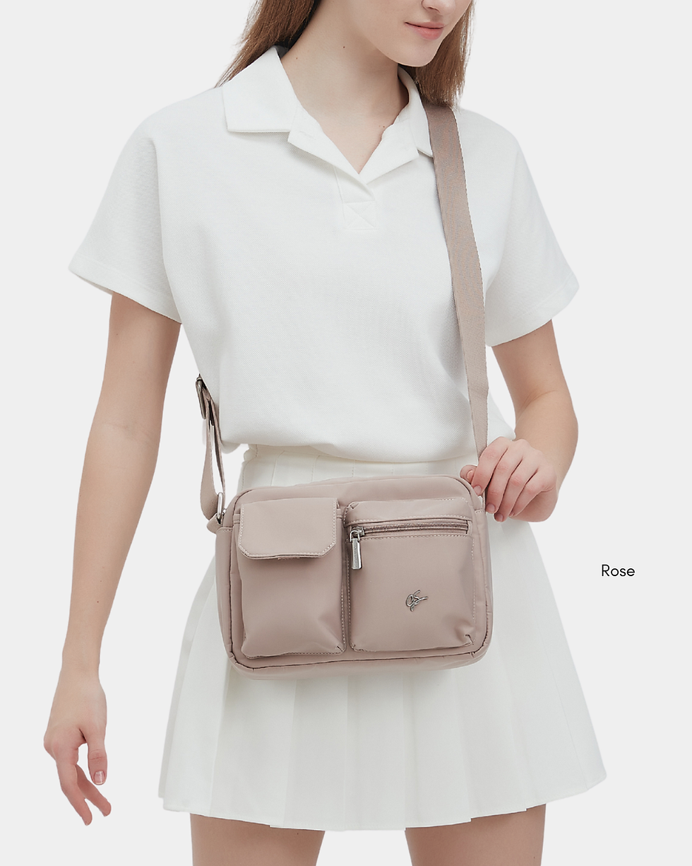 Thumbnail: Zeon Nylon Sling Bag (Cocoa)