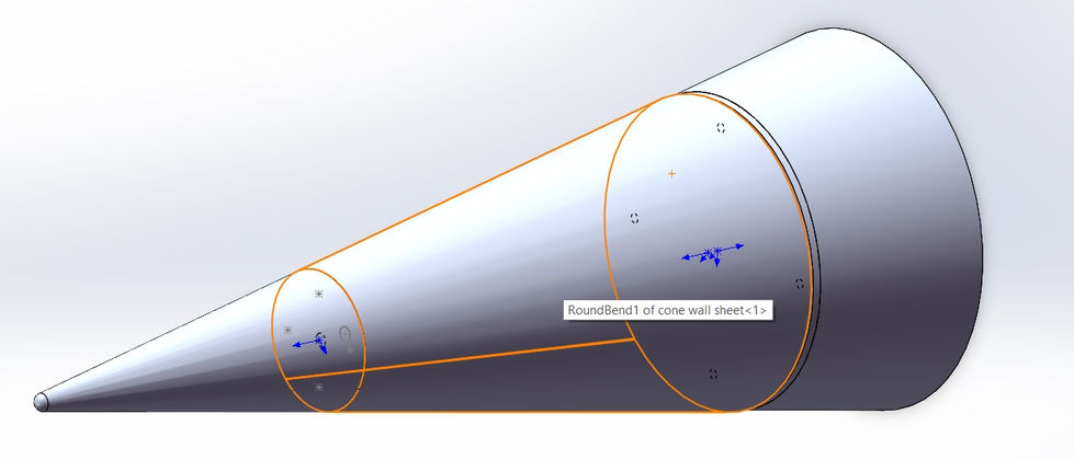 This cone was not manufacturable as the parts involved were too complex.