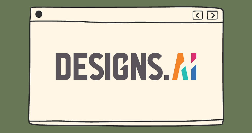 Designs.ai logo on a template