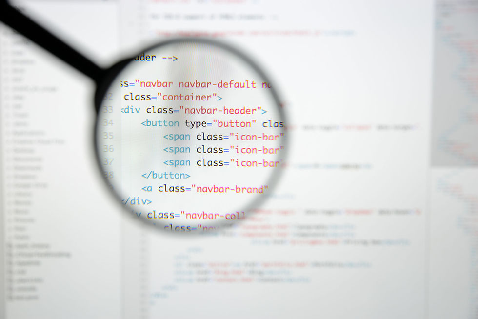 A magnified html coding screen