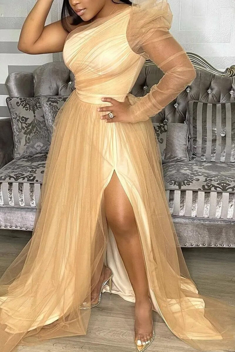 Thumbnail: Plus Size Women Mesh Party Dresses 