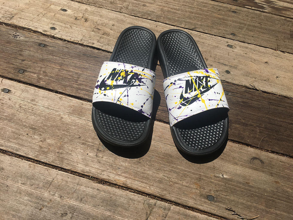 Custom Splatter Nike Slides