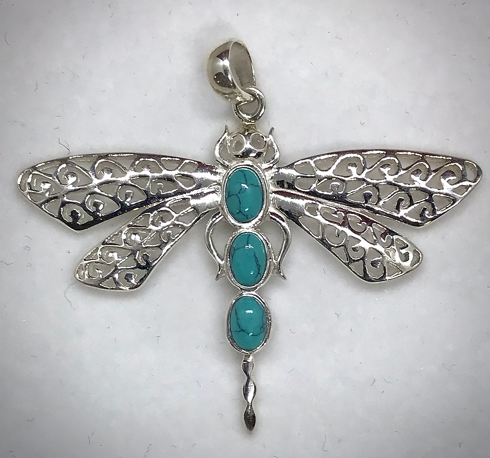 Thumbnail: Turquoise Dragon Fly Necklace