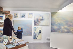 Customer looking at art at St Ives Contemporary