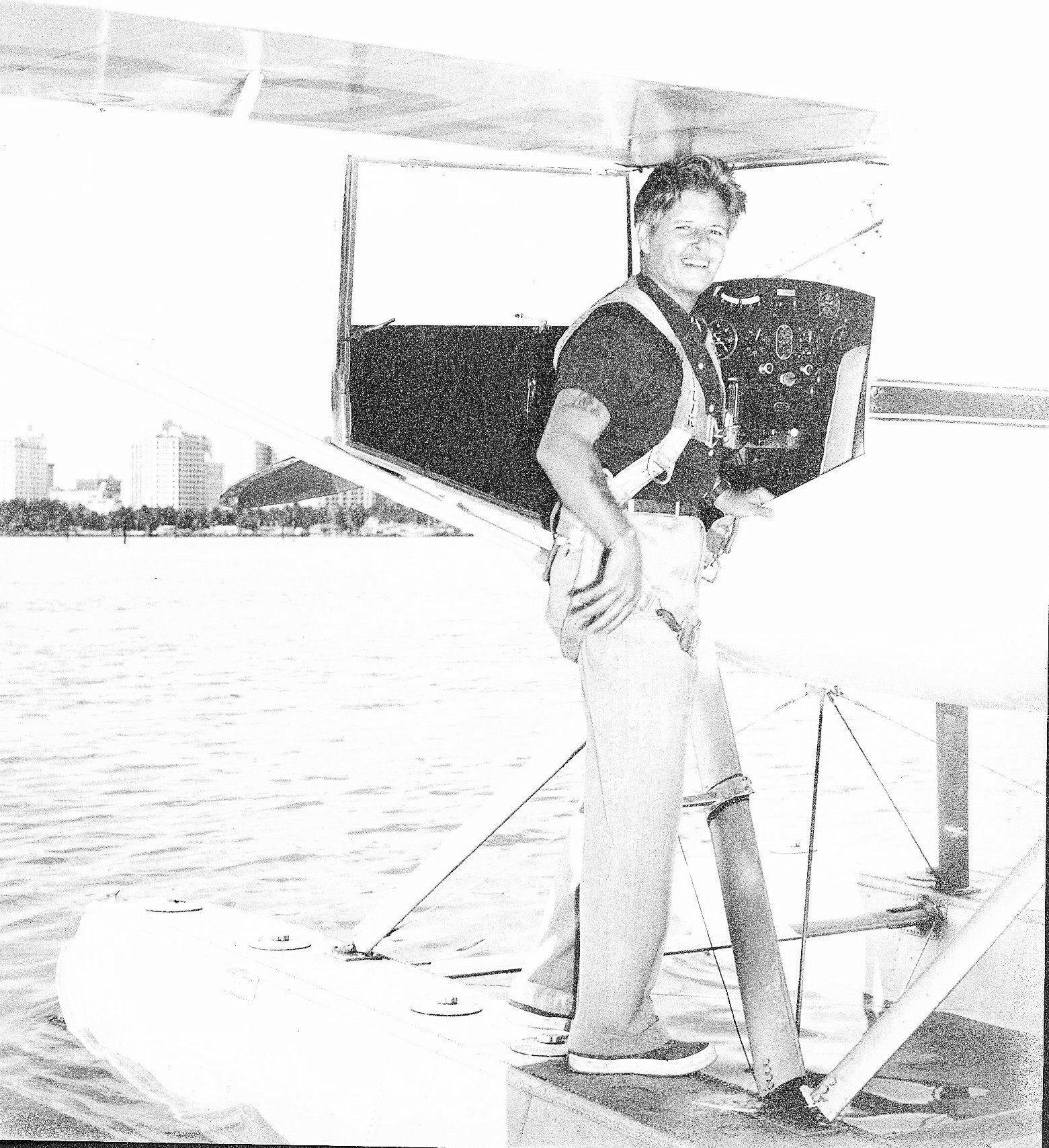 Joe and seaplane at Whale Quay