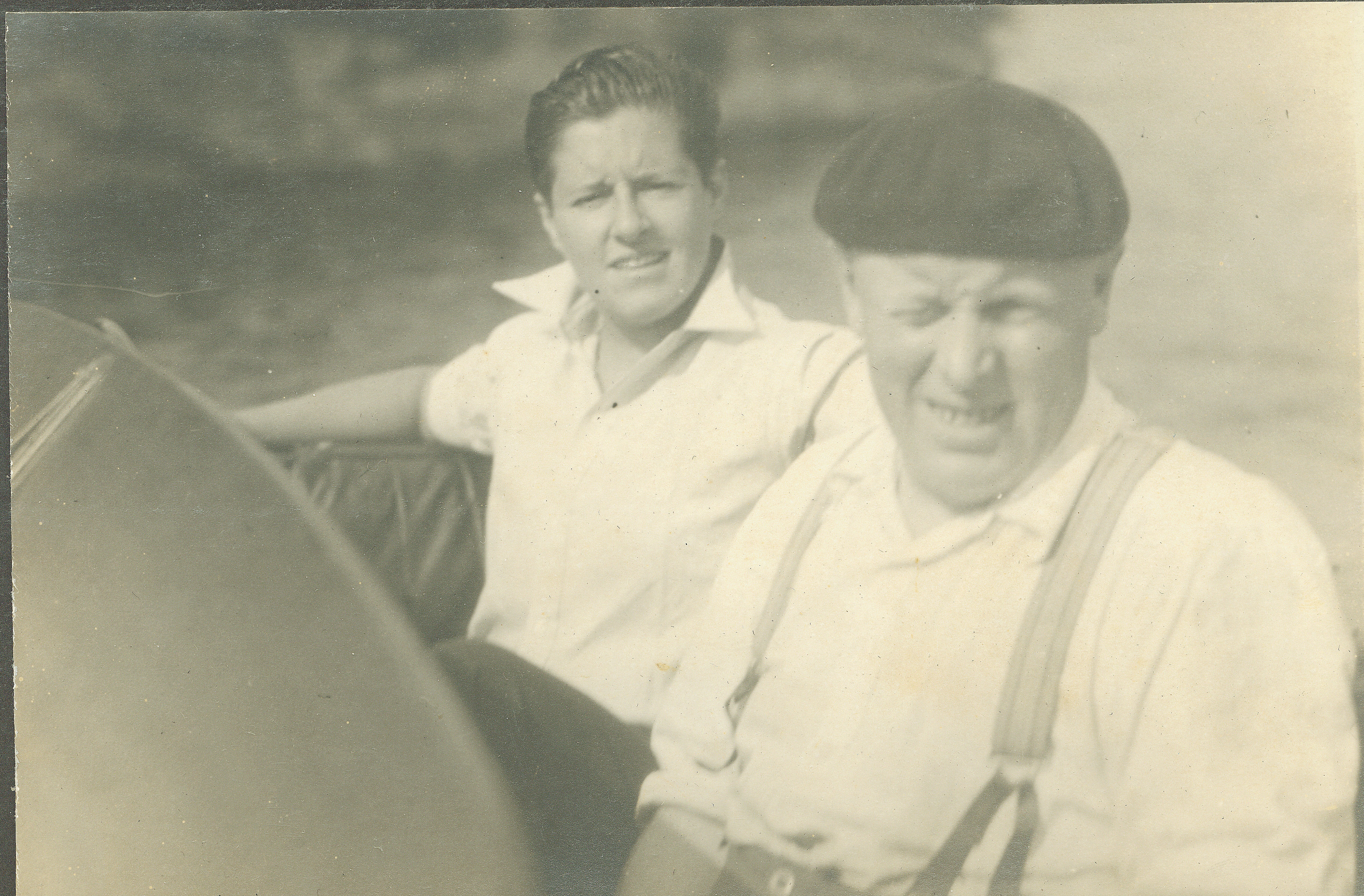 Joe Carstairs and Joe Harris, engineer