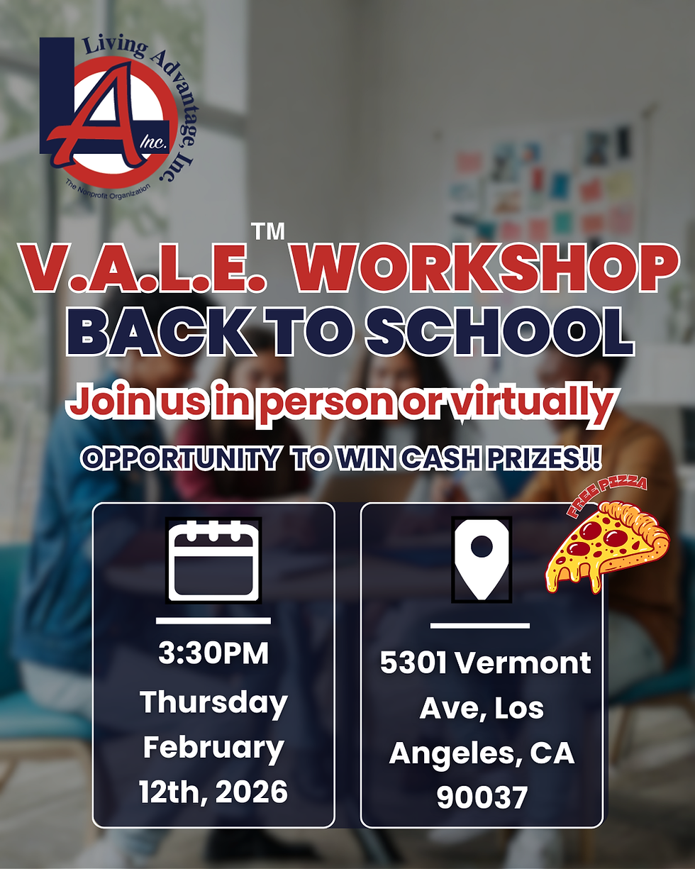 V.A.L.E.™ Workshop- Back To School