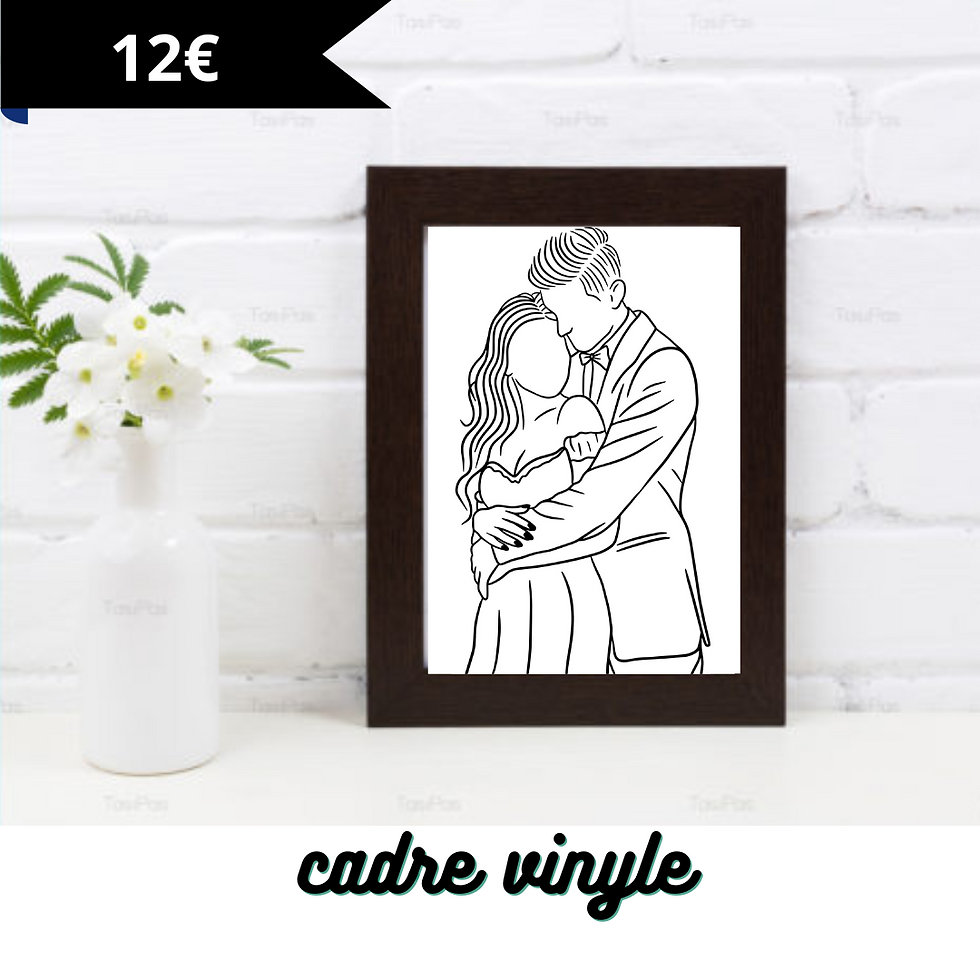 Miniature : Cadre  vinyle "collection couple/mariés""