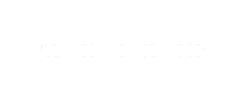 White "BOUDOIR" text on black background, stylish design for a brand.