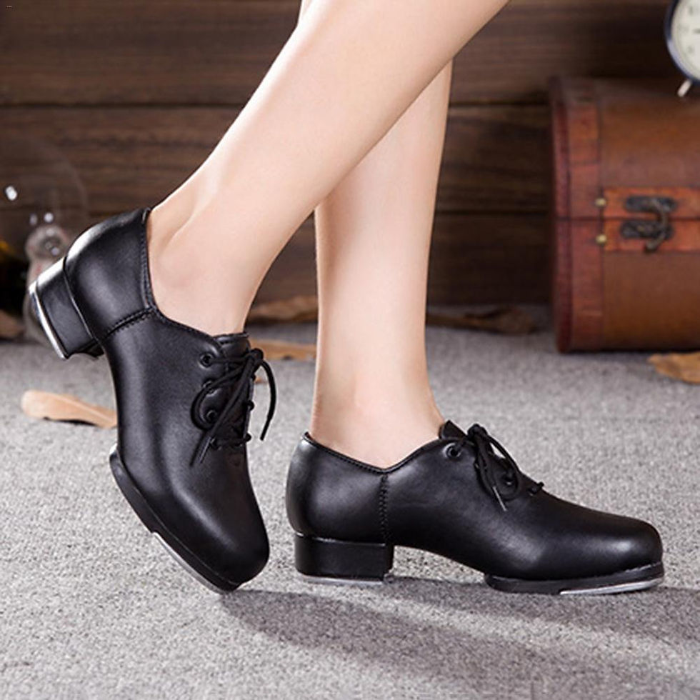 Thumbnail: Leather Material Tap Shoes Women's Split Sole Jazz Tap Dance Shoes Adult/Unisex 