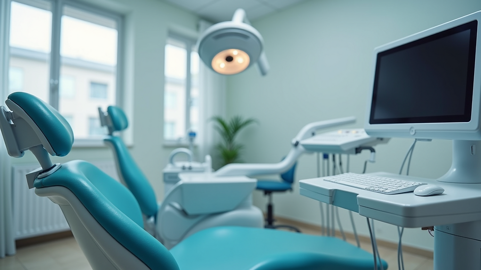 Eye-level view of dental clinic with advanced orthodontic equipment