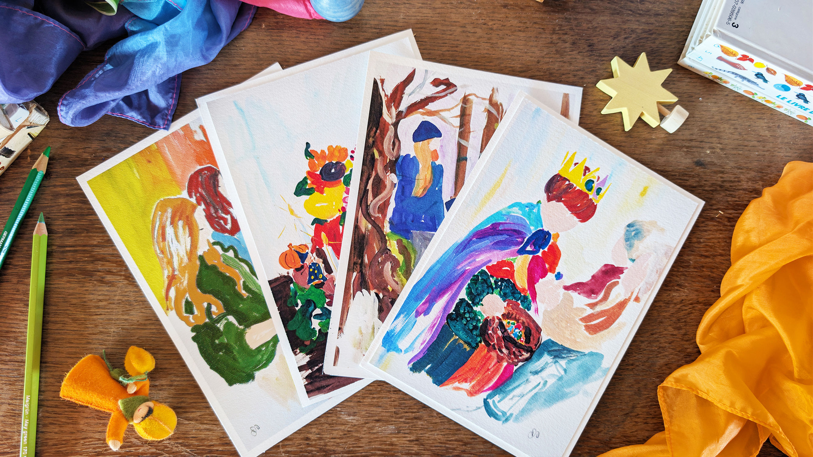 Set de 4 Cartes d'Art "Les saisons de l'IEF - Automne/Hiver"