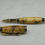 Thumbnail: Rounded Spalted Tamarind on a rollerball antique polished bronze pen