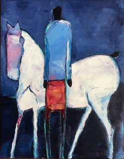 Horse with pink head