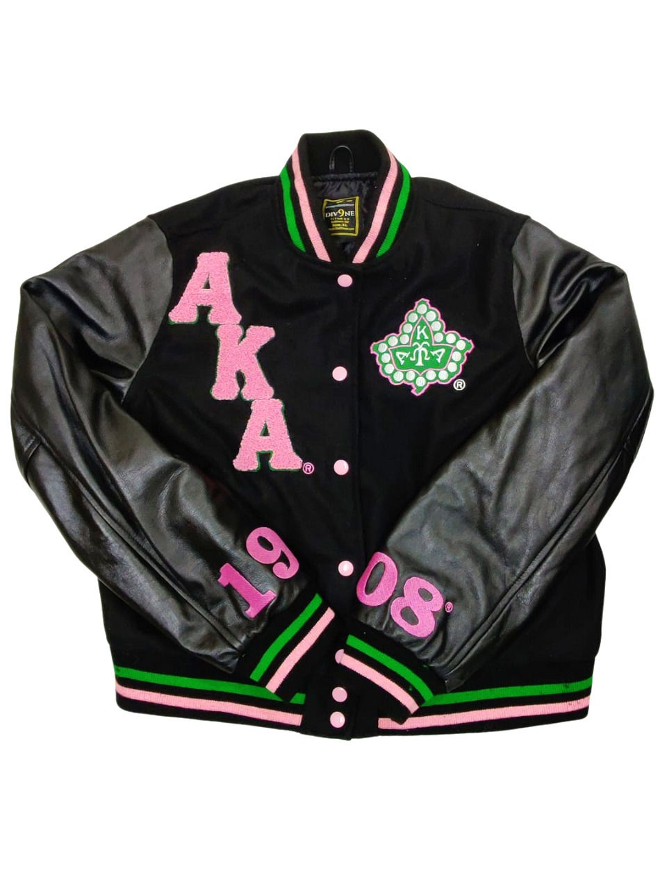 Black AKA Cropped Varsity Jacket Div9ne Fitness