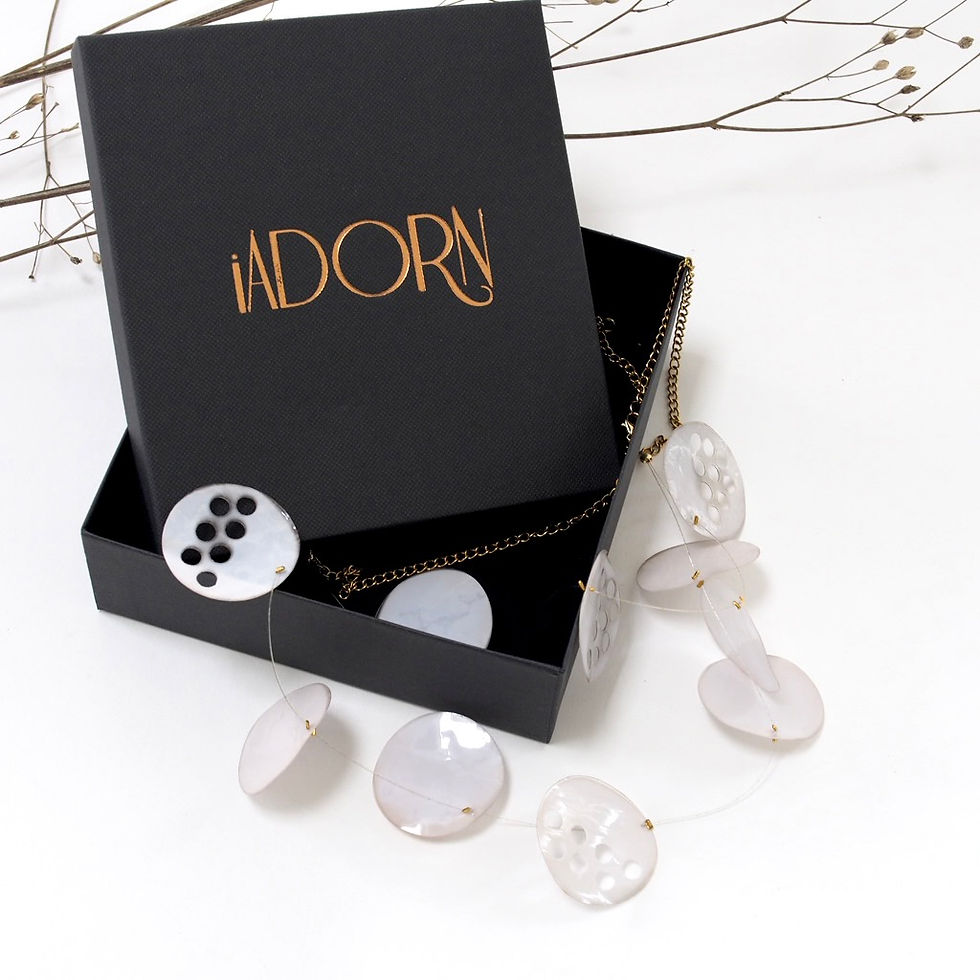 Thumbnail: Warm White Disc Necklace