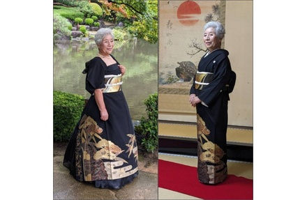 切らずにできる着物ドレス